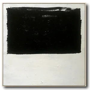 Extra Large Abstract Painting On Canvas, Oversized Minimalist Black and White Painting