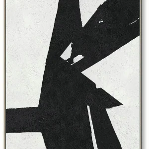 Large Abstract Painting, Black and White Minimal Portrait Canvas Art Painting