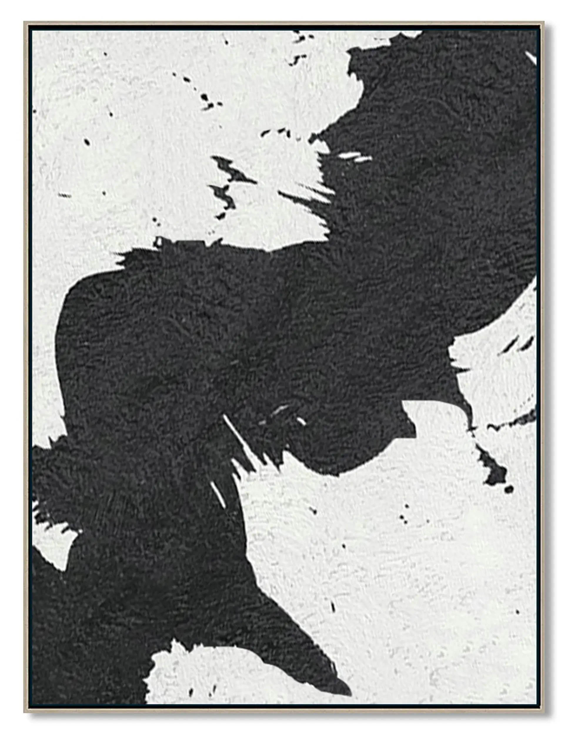 Large Abstract Painting, Black and White Minimal Portrait Canvas Art Painting, Portrait Canvas Art