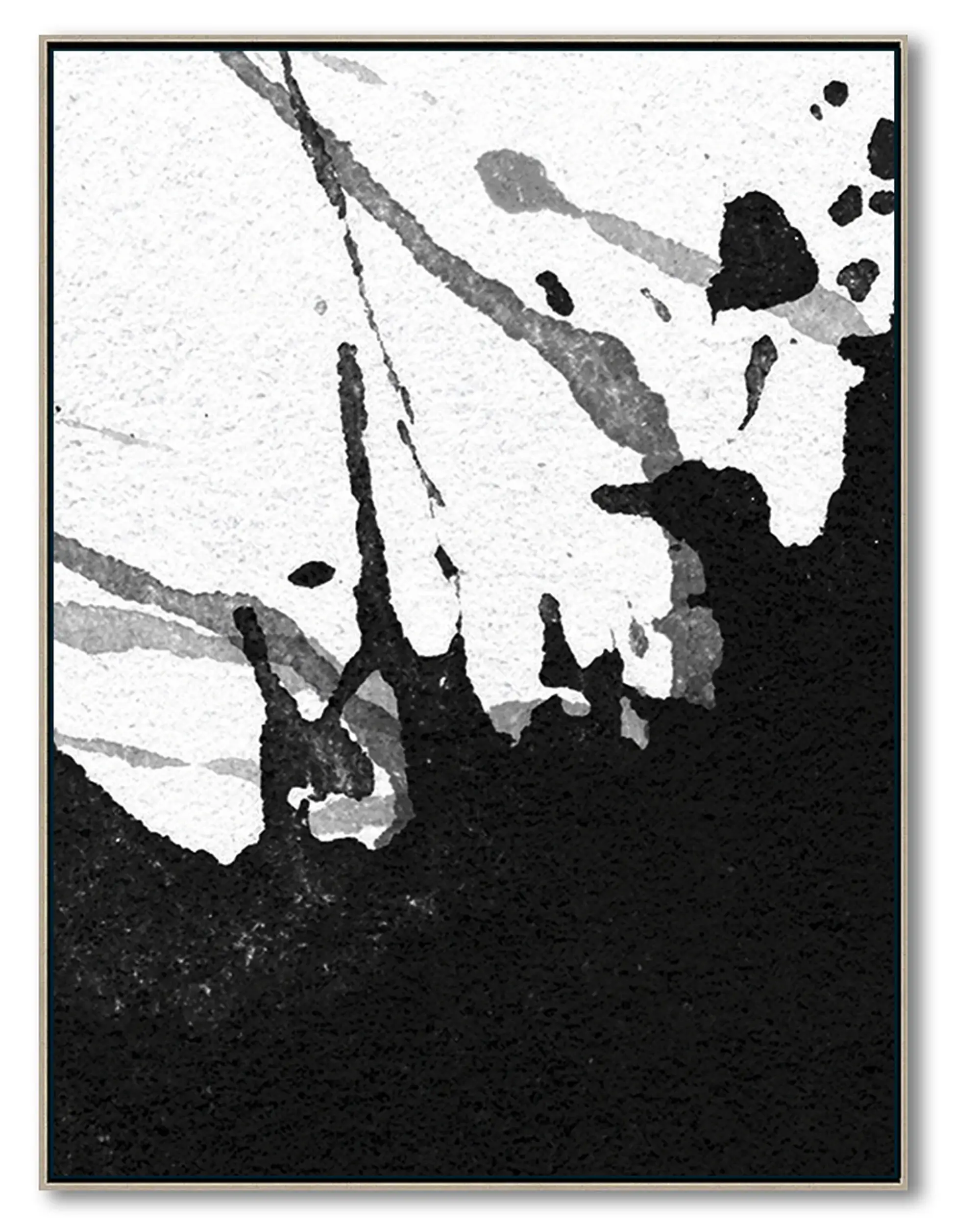 Modern Black and White Abstract Canvas Wall Art, Original Oil Painting, Living Room Wall Art Decor no. 24