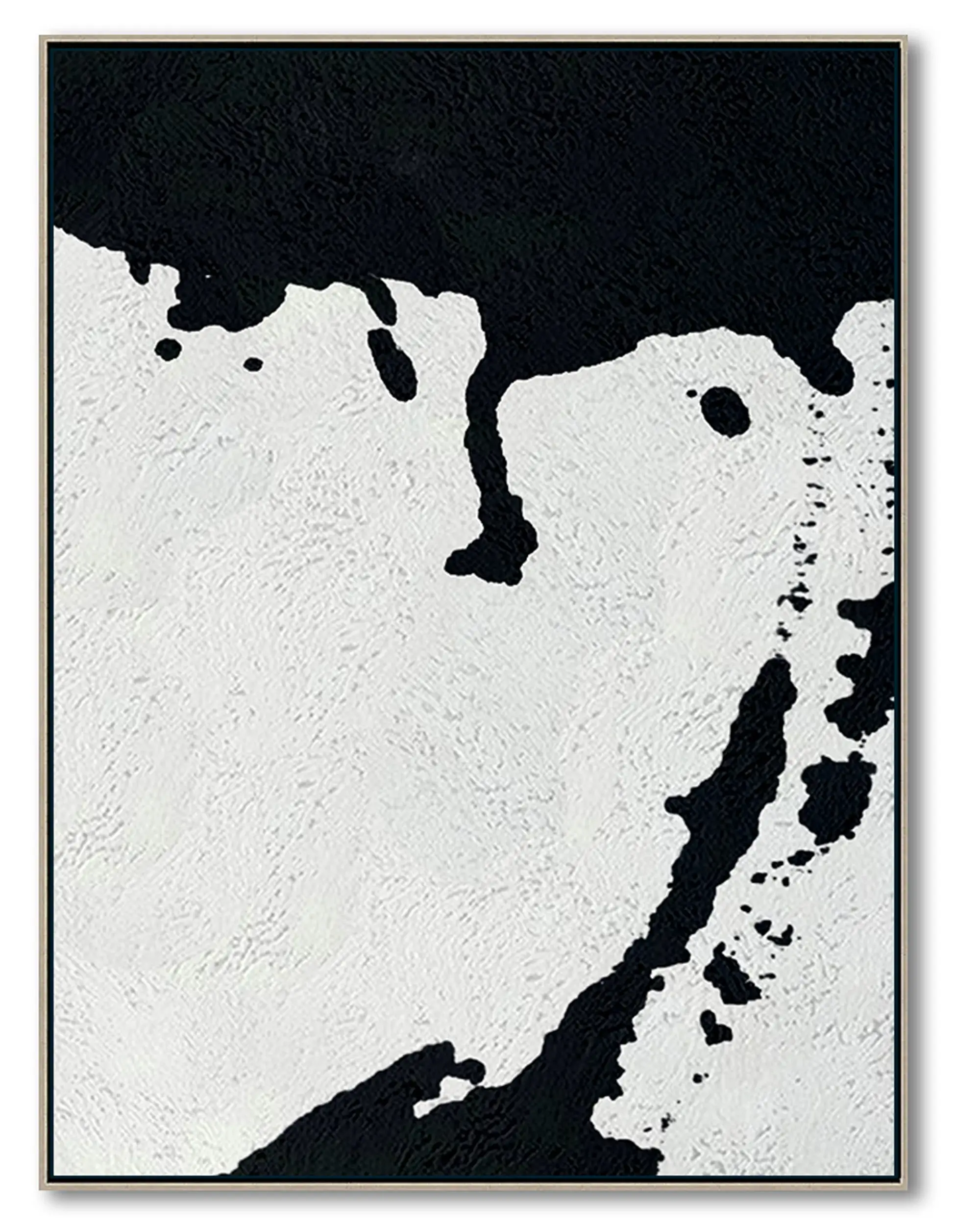 Oversized Black and White Abstract Canvas Wall Art, Original Oil Painting, Living Room Wall Art Decor no. 27