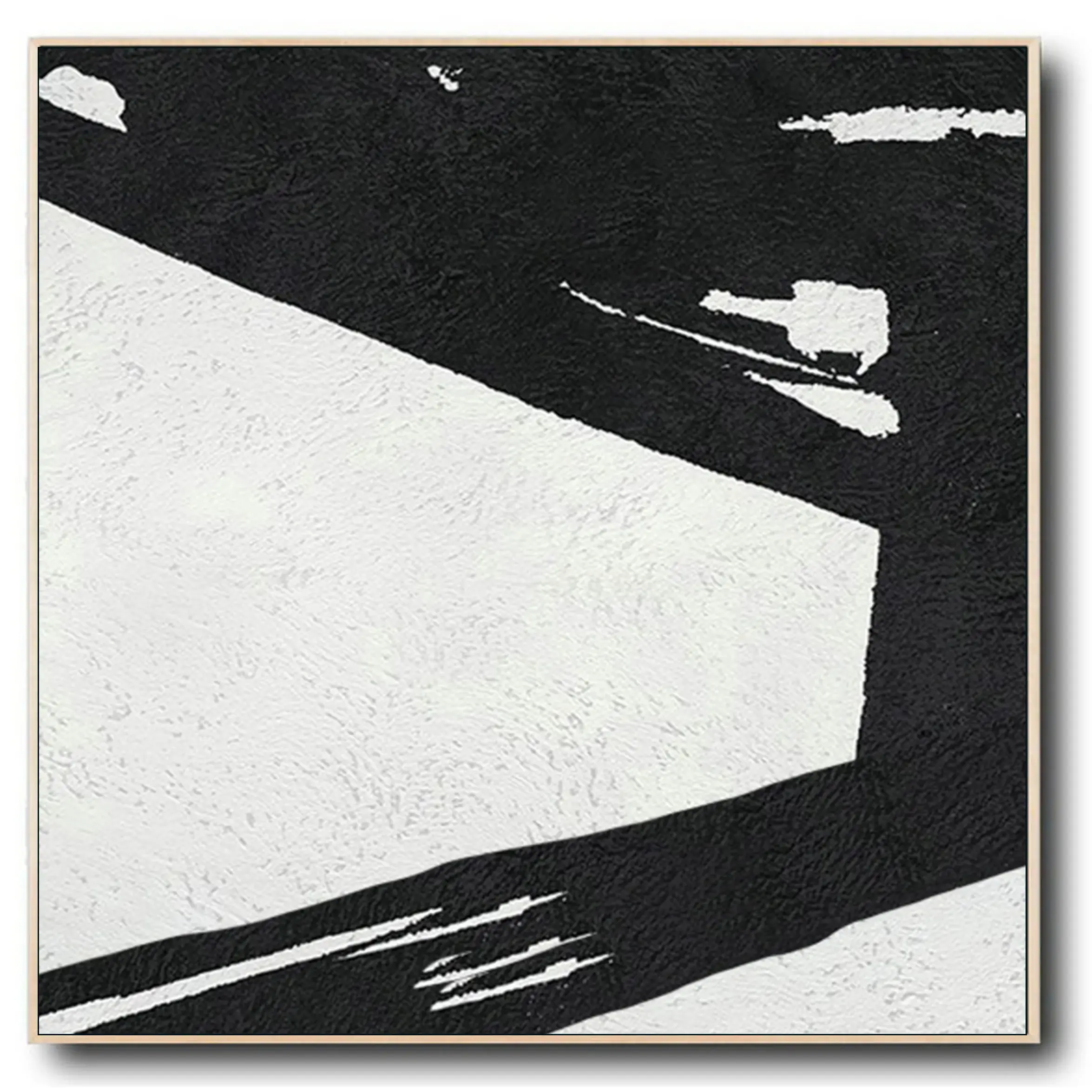 HUGE Abstract Painting Oversized Canvas Art, Black and White Minimal Painting On Canvas, Acrylic and Oil Painting