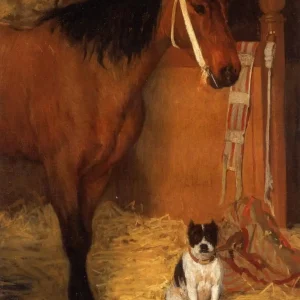 At the Stables,Horse and Dog
