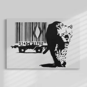 Barcode Tiger Banksy Art, Graffiti Original Handmade Art