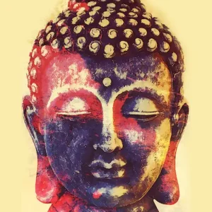 Buddha Portrait Original Oil Painting on Canvas