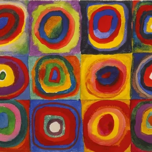 Color Study Squares with Concentric Circles