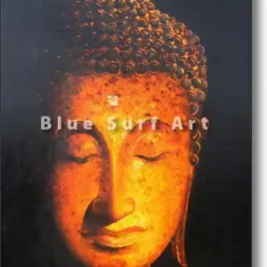 Golden Sukhothai Buddha Oil Painting on Canvas