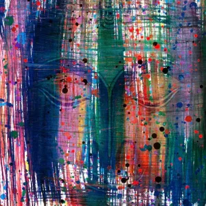 Multi Colour Buddha Portrait in Abstract Style Wall Art