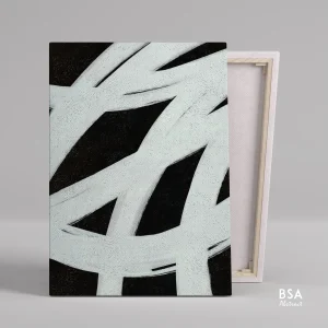 Abstract Black & White Modern Wall Art, Abstract Canvas Art Painting - Fora #18