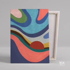 Colourful Modern Wall Art, Abstract Canvas Art Painting - Fora #7