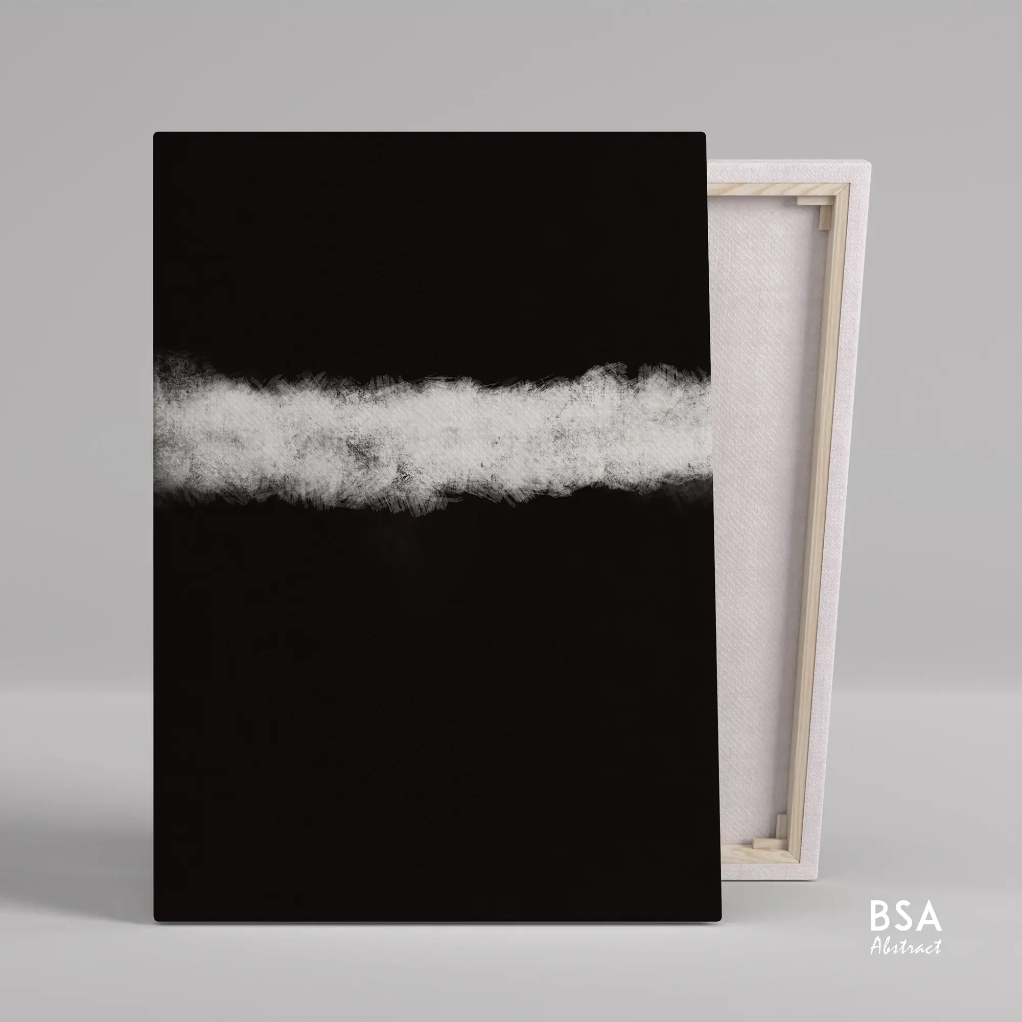 Abstract Black & White Minimalist Modern Wall Art, Abstract Canvas Art Painting - Fora #8