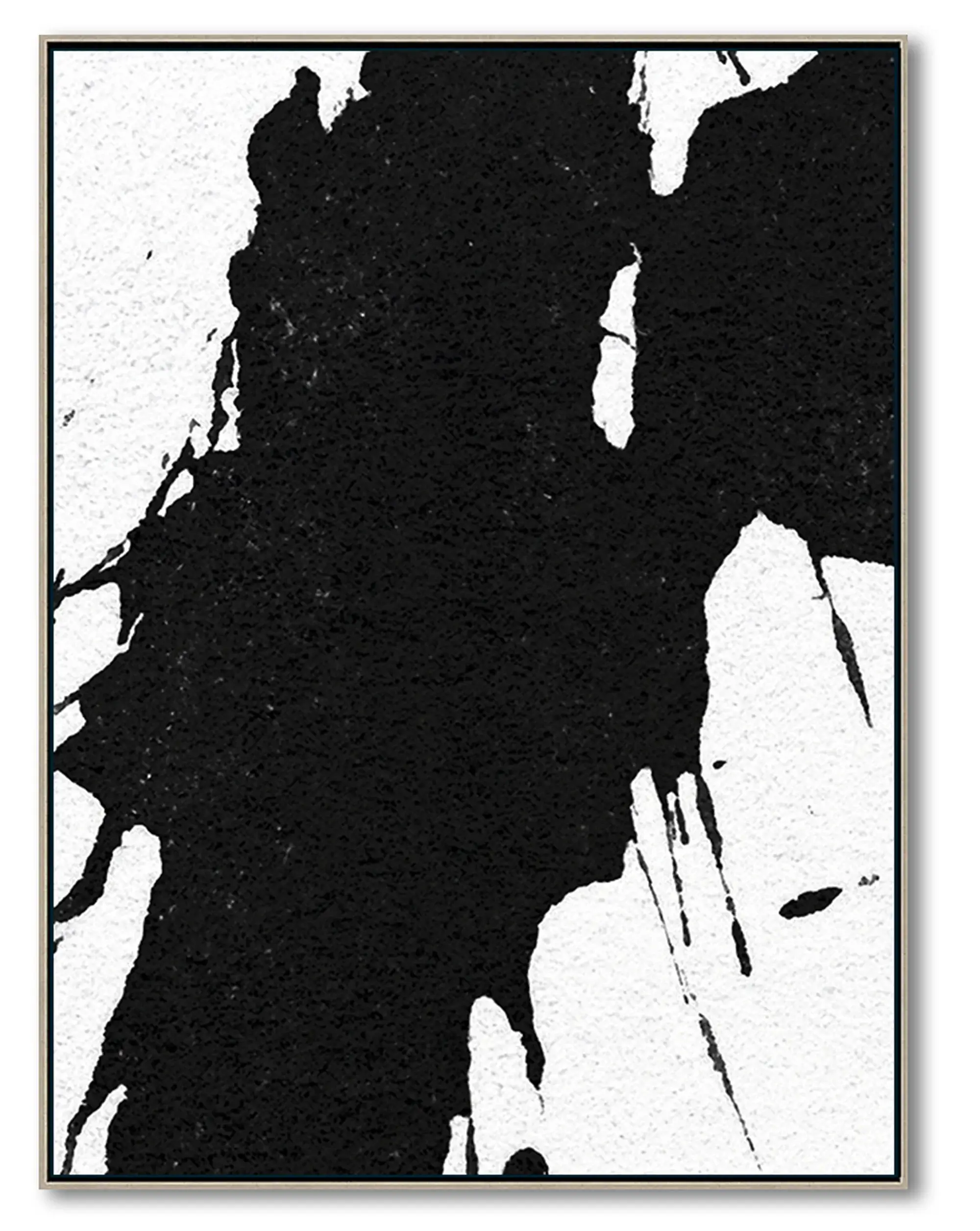 Oversized Black and White Abstract Canvas Wall Art, Original Oil Painting, Contemporary Modern Abstract Art Decor no.21