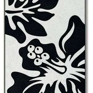 Oversized Black and White Abstract Canvas Wall Art, Original Oil Painting, Floral Living Room Wall Art Decor no. 28