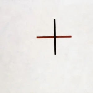 Suprematist Cross (Small Cross in Black over Red on White)