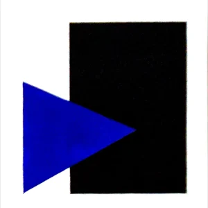 Suprematist Composition (with blue triangle and black rectangle)