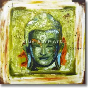 Rattanakosin Buddha Portrait Painting in Green