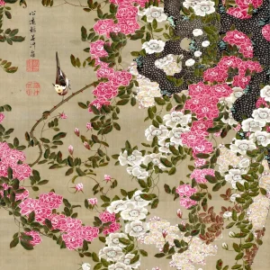 Roses and Small Bird