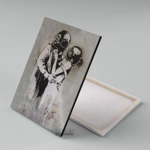 Think Tank Bus Stop Banksy Art Handmade Oil on Canvas