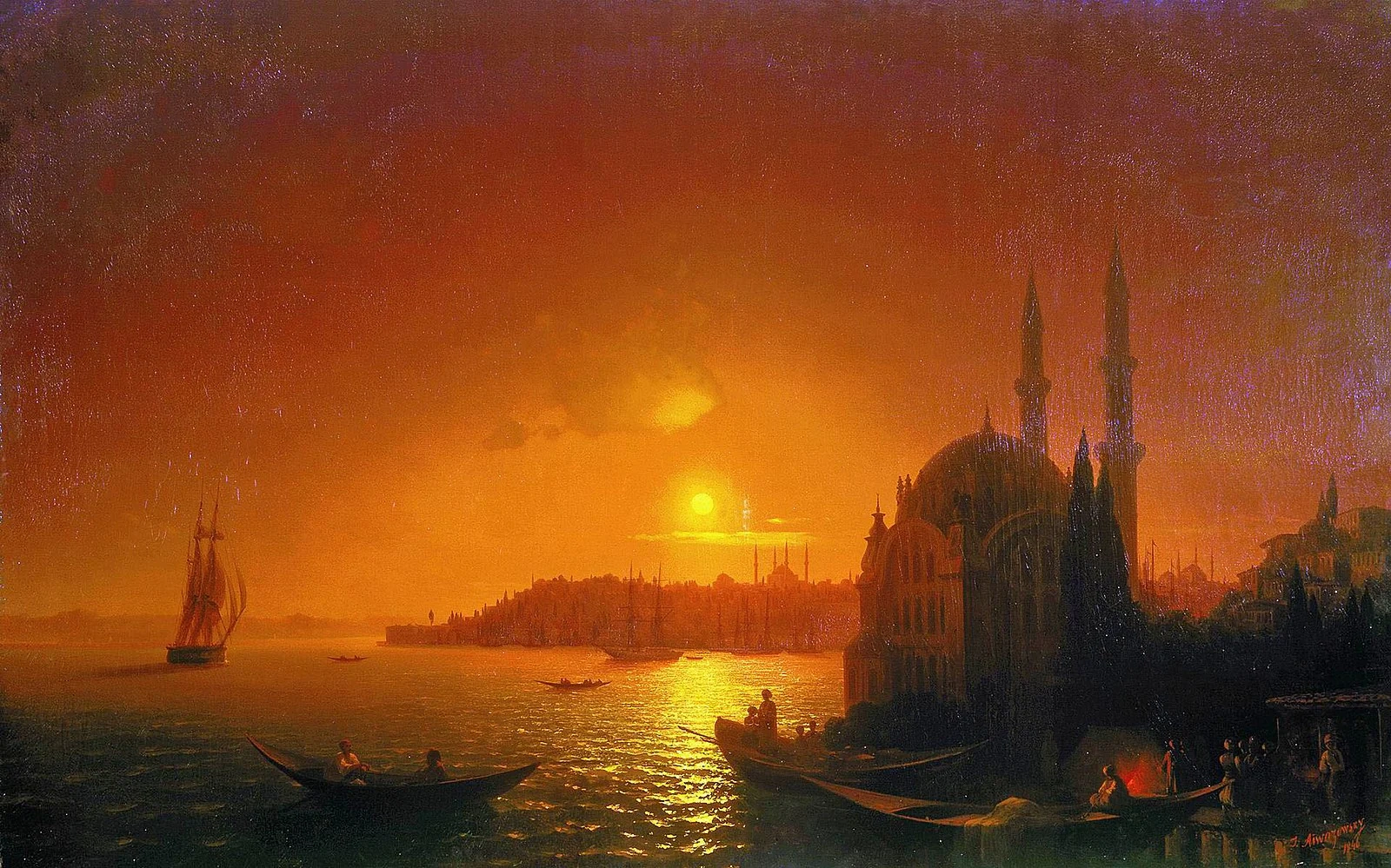 View of Constantinople by moonlight